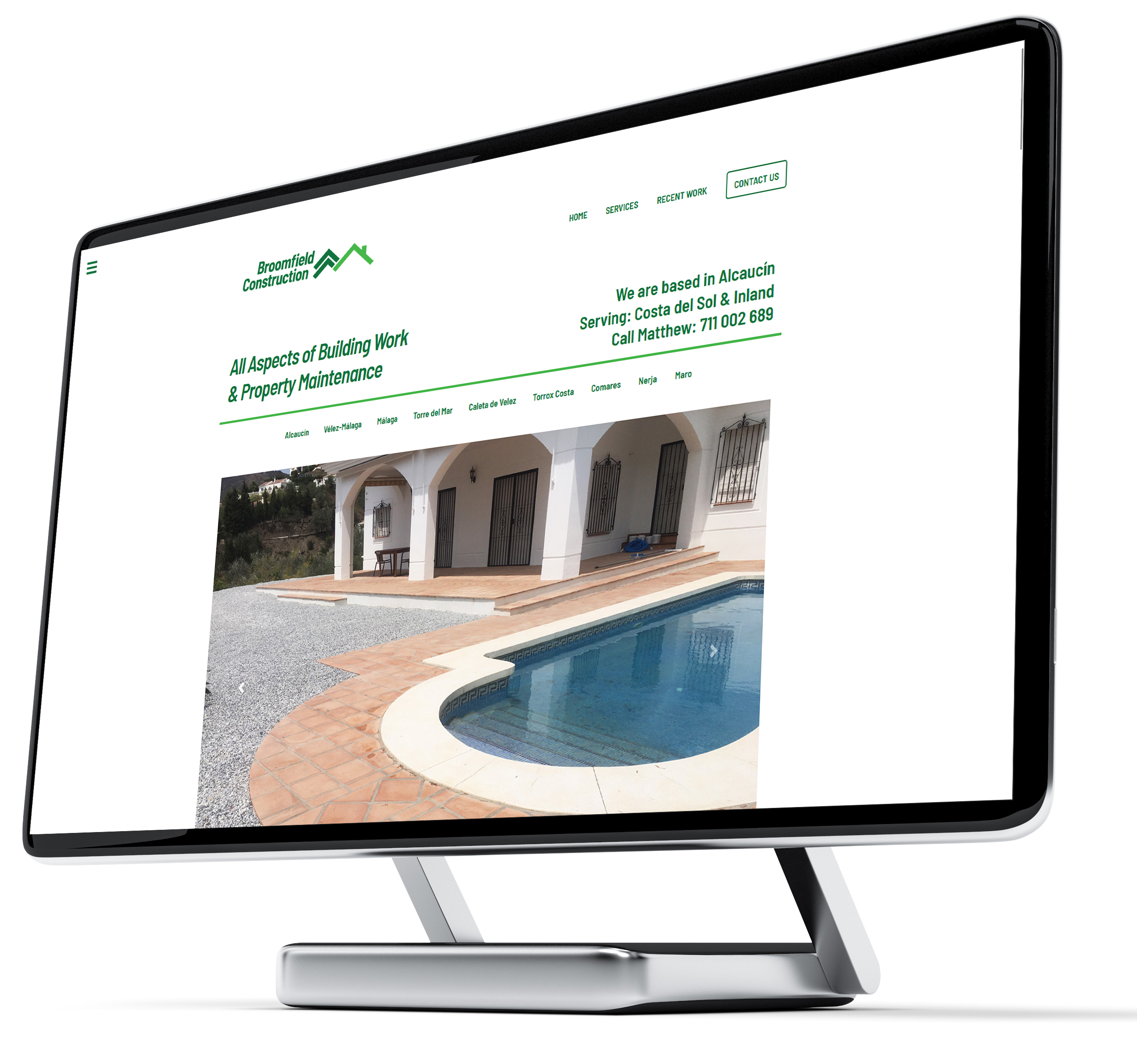 The website of Broomfield Construction based in Alcaucín, Axarquía