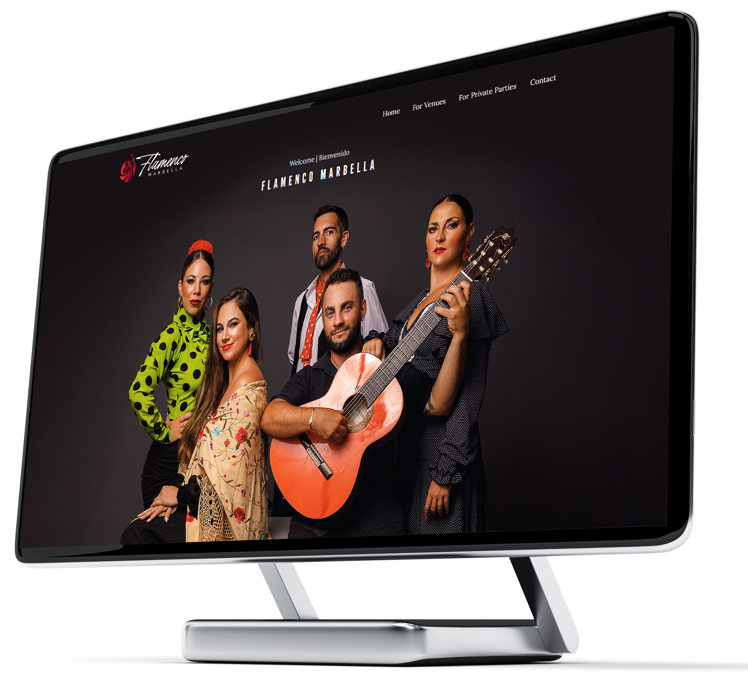 The website of Flamenco Marbella, live music group