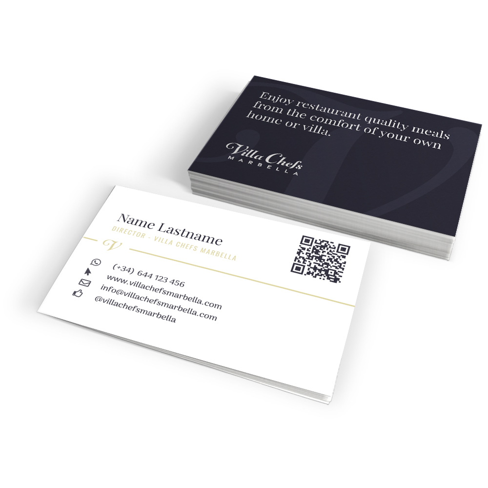 Business card design for Villa Chefs Marbella