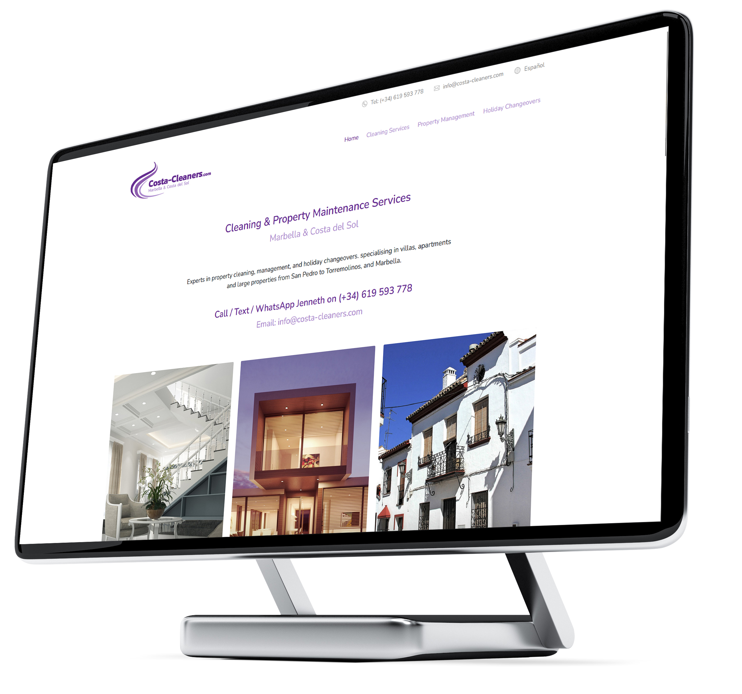 The website of Costa Cleaners, property cleaning Costa del Sol