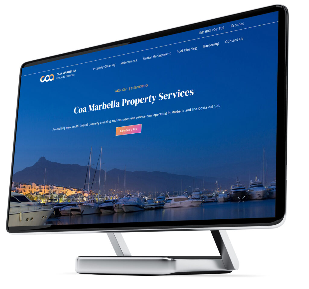Coa Cleaning Marbella Website design for a property cleaning business