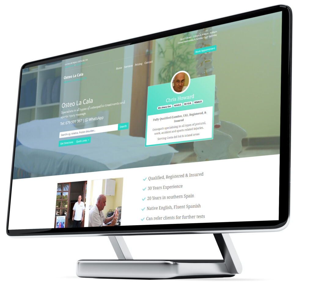 The website of Osteo La Cala osteopath in Marbella 
