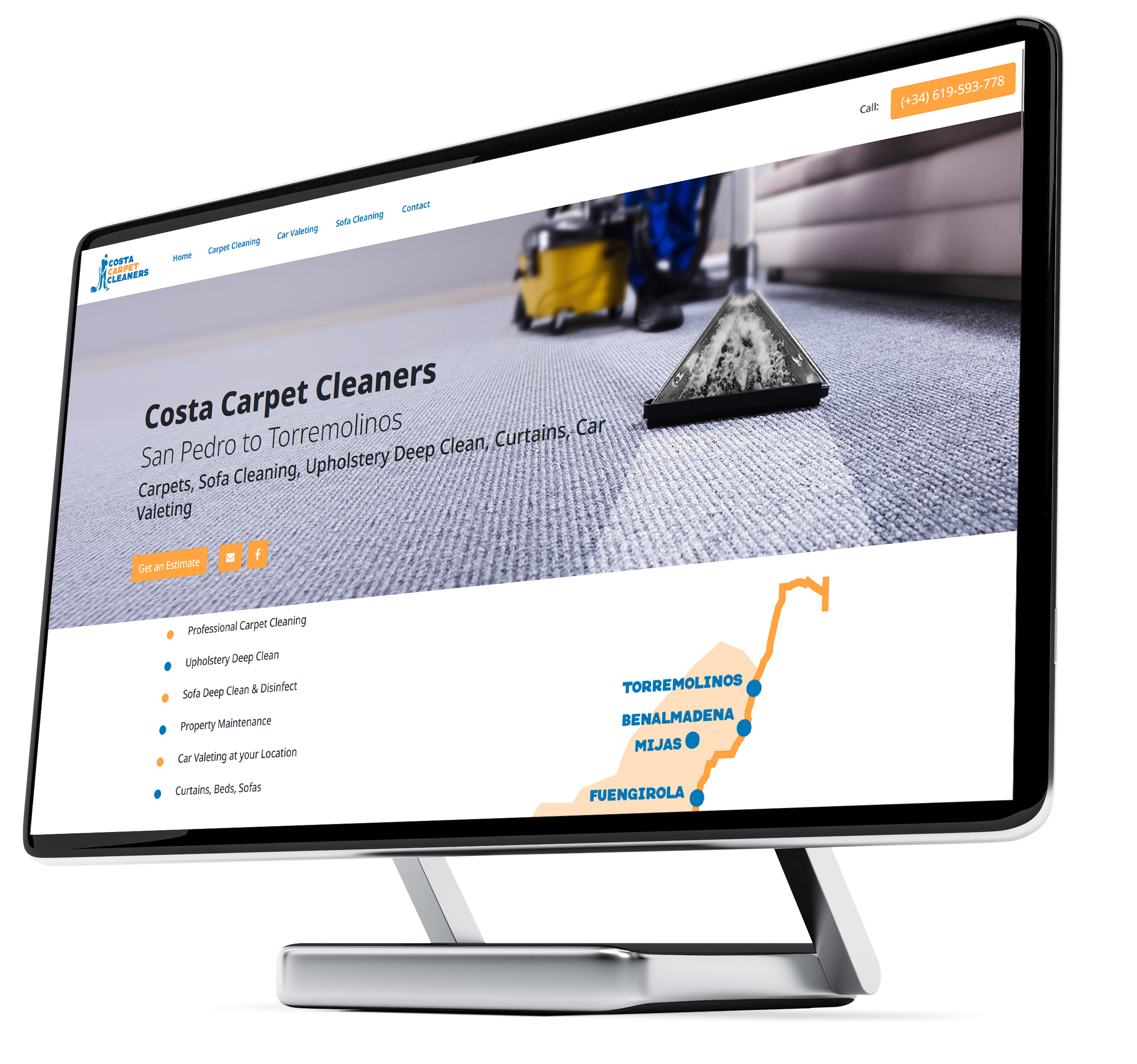 Website design for Costa Carpet Cleaners