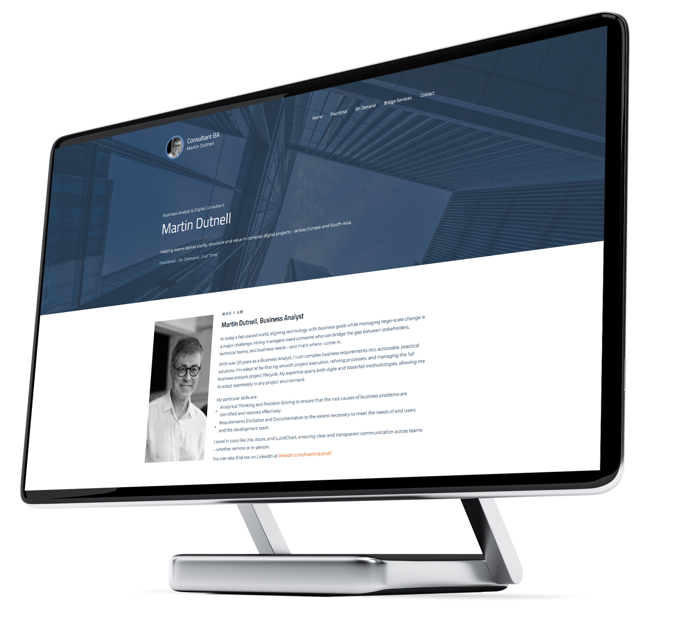 Website design for a consultant business analyst