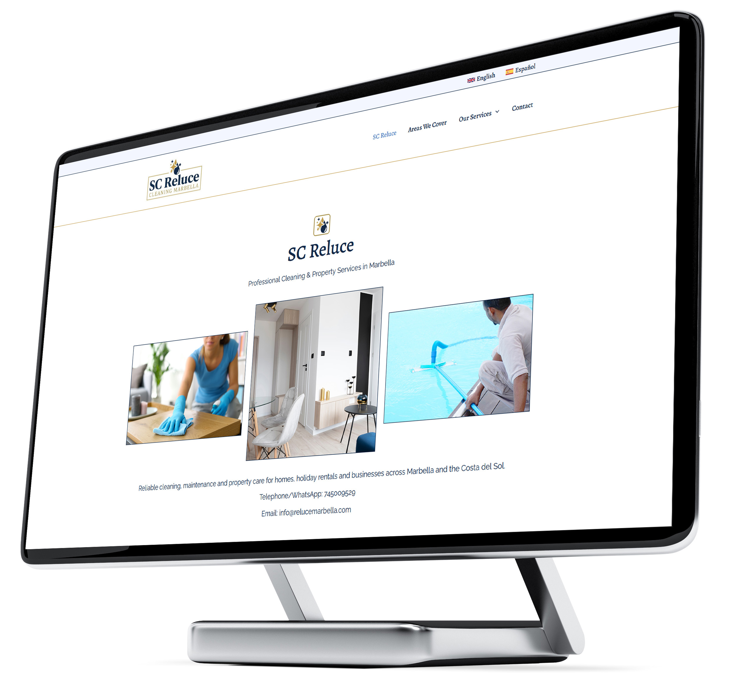 Website design for a professional cleaning company